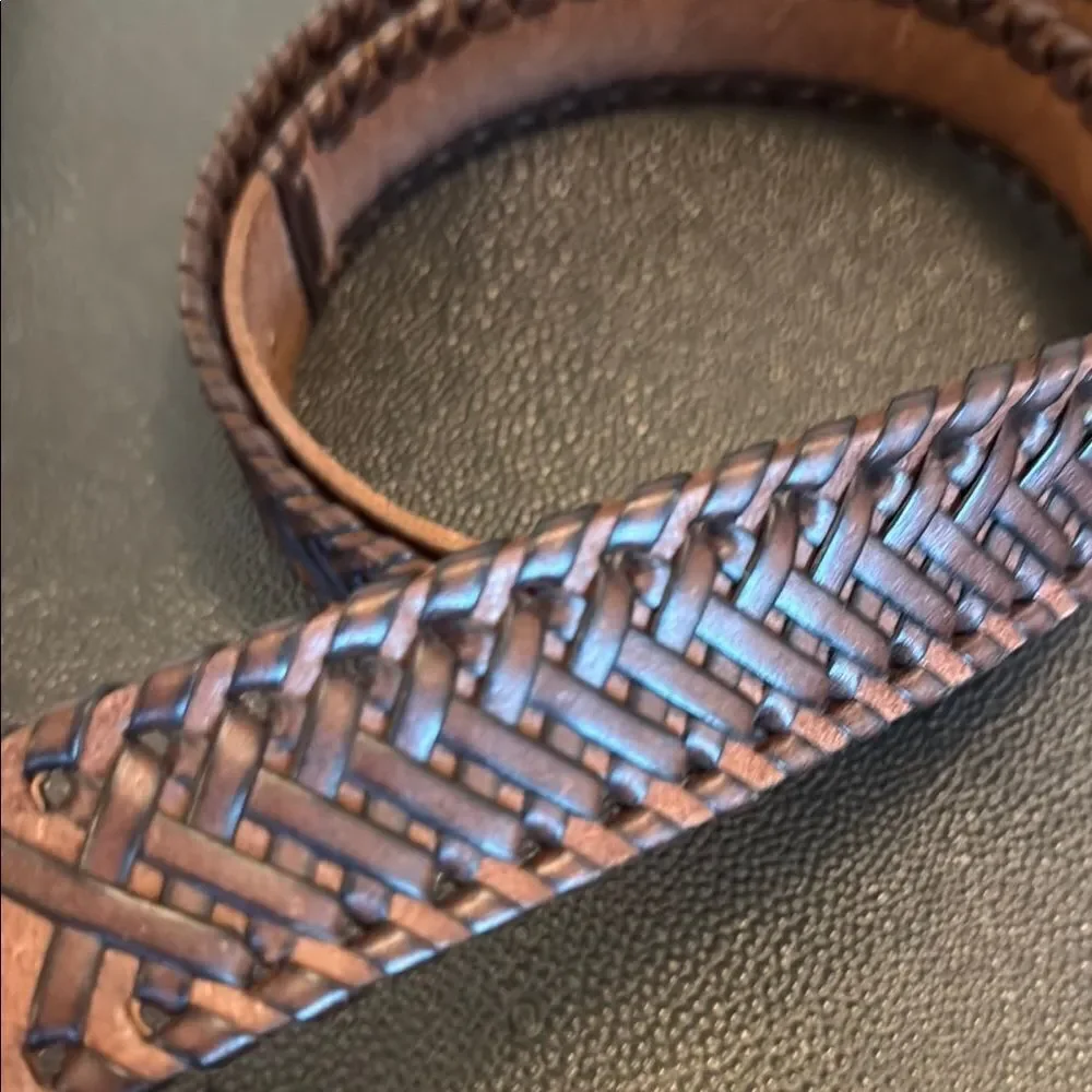 Columbia Men's Brown Leather Braided Belt size 44